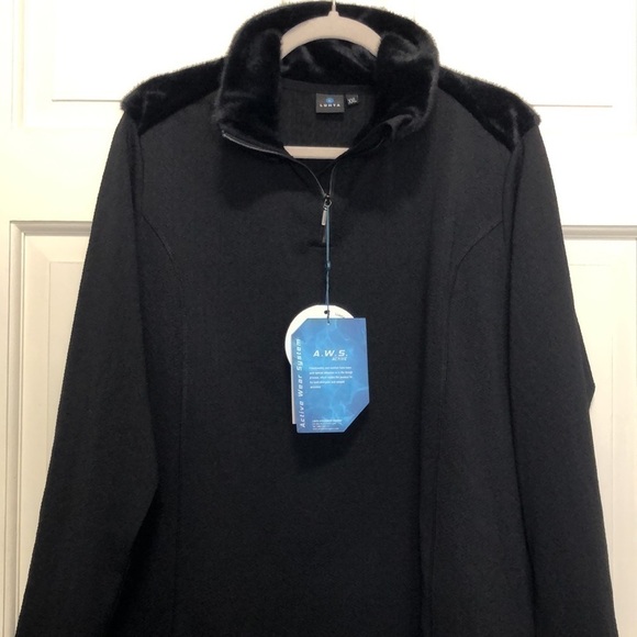 Luhta Women’s Active Long Sleeve Pullover Jacket with Fur XXL Black NWT - Picture 1 of 12